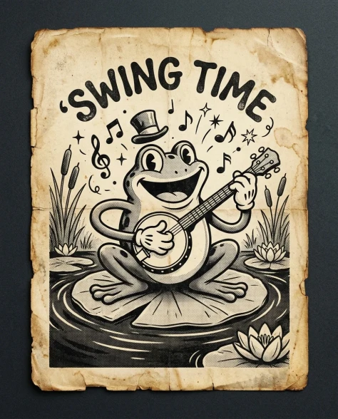 1930s Rubber Hose Dancing Cat Poster 4