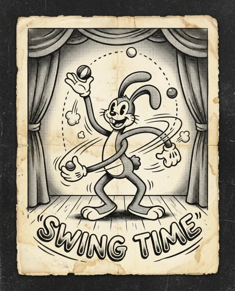1930s Rubber Hose Dancing Cat Poster 6