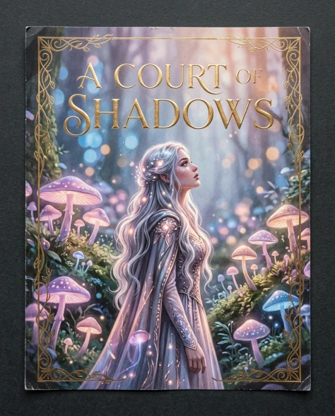 Fantasy Romantasy Book Cover with Glowing Mushrooms 1