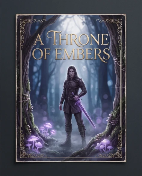 Fantasy Romantasy Book Cover with Glowing Mushrooms 2