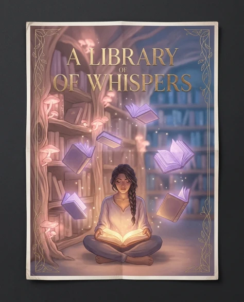 Fantasy Romantasy Book Cover with Glowing Mushrooms 3