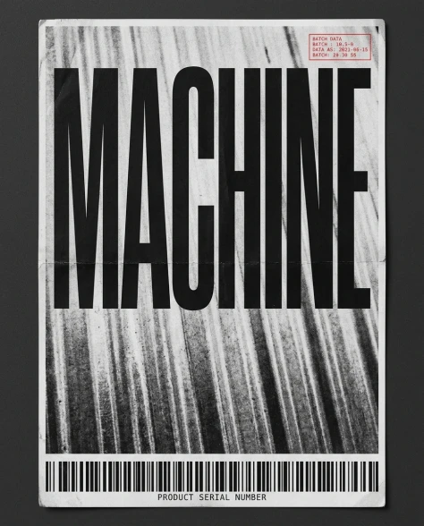 Industrial Brutalism Raw Power Typography Poster 2