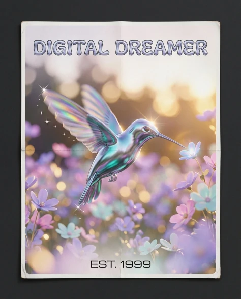 Y2K Holographic Butterfly Digital Dreamer 4