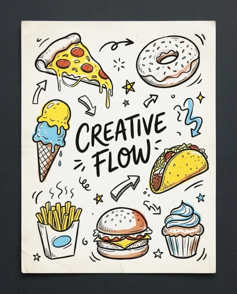 Hand-Drawn Doodles Creative Flow Sketchbook Poster 3