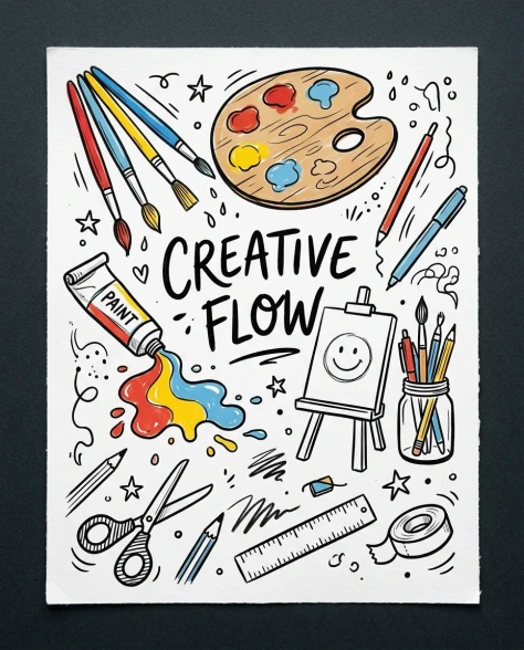 Hand-Drawn Doodles Creative Flow Sketchbook Poster 7