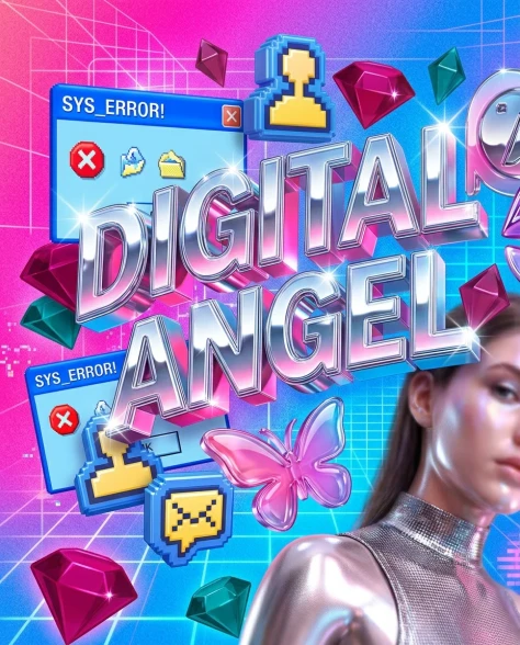 Y2K Chrome Aesthetic Portrait 6